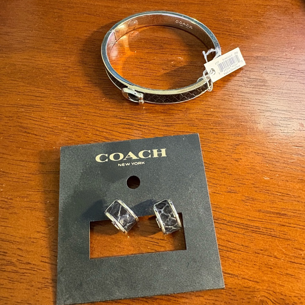 Coach Black and Silver Earrings